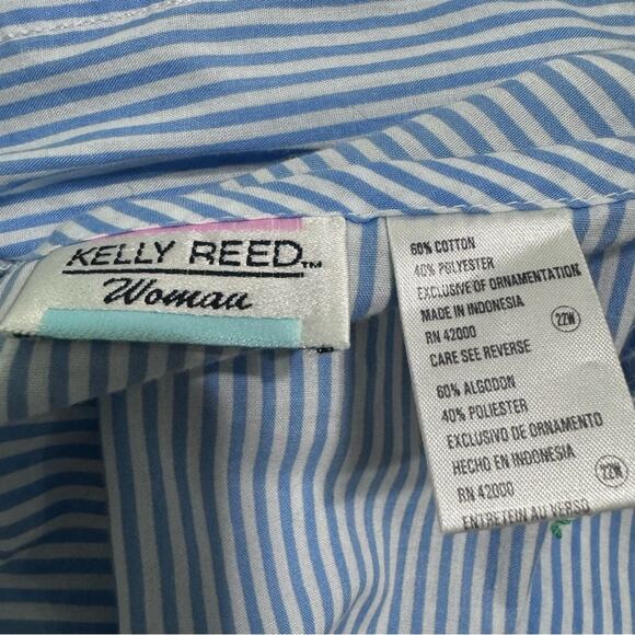 Kelly Reed House Dress Housecoat Snap Front Striped Floral Plus Size 22W 2X - Picture 5 of 6